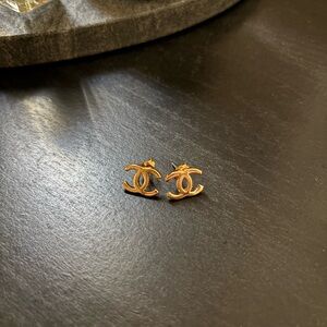 Gold Chanel Stud Earrings